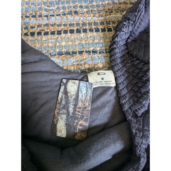 NWT M Urban Outfitters Grey Ruffle T shirt Shift Dress Mini Scoop Neck - Picture 6 of 7